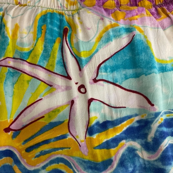 Vintage Jams World Creatures of the Sea Mini Skirt Tiered Ruffled Pull On Large - Picture 4 of 9